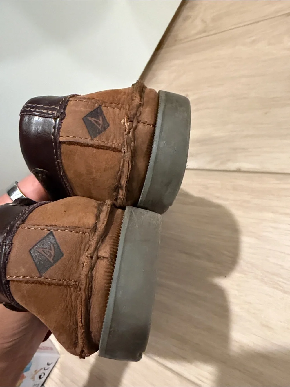 Sperry Men's Chestnut Suede & Dark Brown Leather Boat Shoes